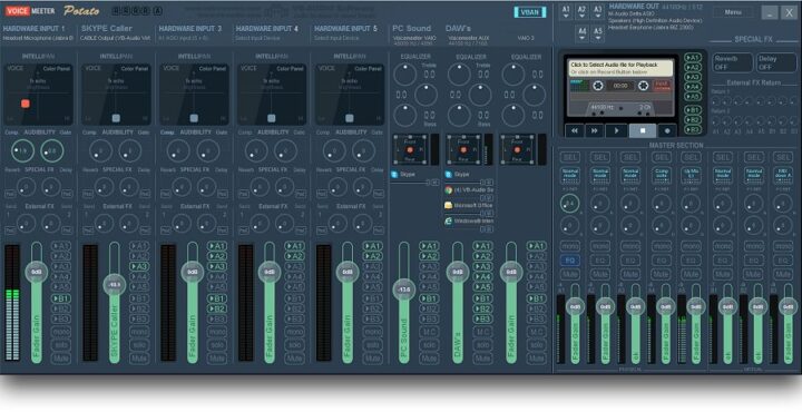 VoicemeeterPotato-720x370 E' meglio un mixer fisico o un mixer virtuale per registrare l'audio? Recensioni 